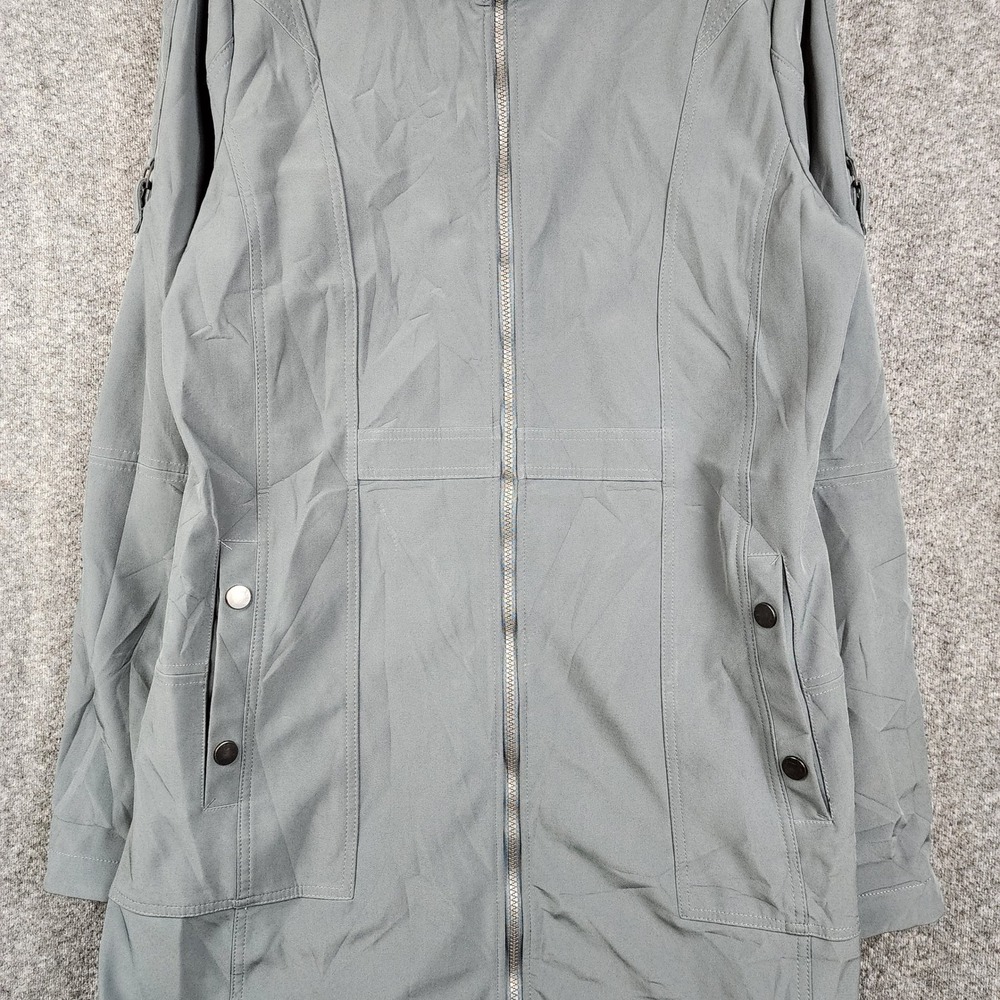 Long Tall Sally Softshell Jacket Women L Grey Tall Adjustable Waist Full Zip - Picture 6 of 10